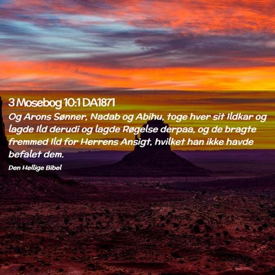 Picture 02 - 3 Mosebog 10:1 DA1871 - Og Arons Sønner, Nadab og Abihu, toge hver sit - Bible Verse Picture
