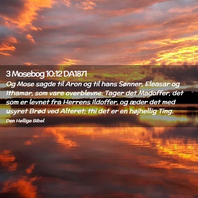 Picture 02 - 3 Mosebog 10:12 DA1871 - Og Mose sagde til Aron og til hans Sønner, - Bible Verse Picture