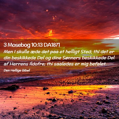 Picture 02 - 3 Mosebog 10:13 DA1871 - Men I skulle æde det paa et helligt Sted; thi - Bible Verse Picture