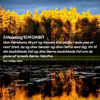 Picture 02 - 3 Mosebog 10:14 DA1871 - Men Rørelsens Bryst og Gavens Bov skulle I æde - Bible Verse Picture
