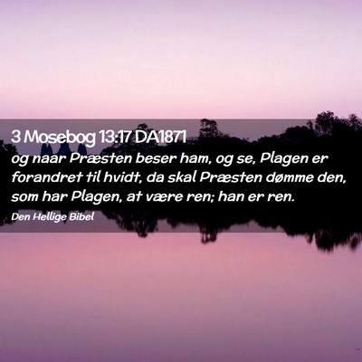 Picture 02 - 3 Mosebog 13:17 DA1871 - og naar Præsten beser ham, og se, Plagen er - Bible Verse Picture