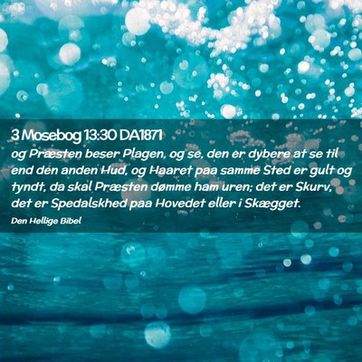 Picture 02 - 3 Mosebog 13:30 DA1871 - og Præsten beser Plagen, og se, den er dybere at - Bible Verse Picture