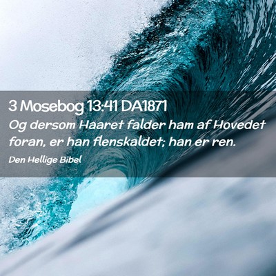 Picture 02 - 3 Mosebog 13:41 DA1871 - Og dersom Haaret falder ham af Hovedet foran, er - Bible Verse Picture
