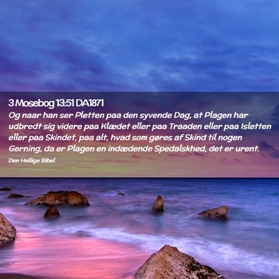 Picture 02 - 3 Mosebog 13:51 DA1871 - Og naar han ser Pletten paa den syvende Dag, at - Bible Verse Picture