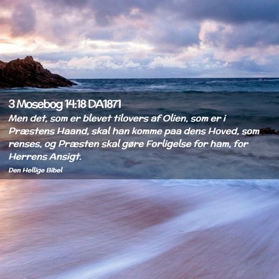 Picture 02 - 3 Mosebog 14:18 DA1871 - Men det, som er blevet tilovers af Olien, som er - Bible Verse Picture
