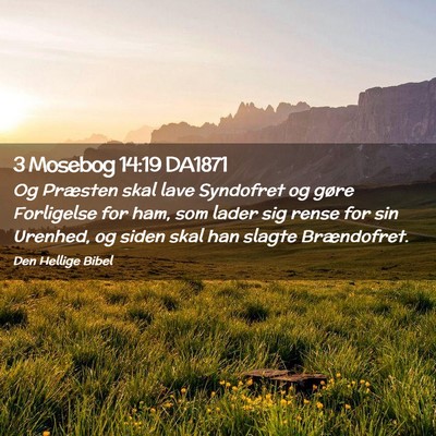 Picture 02 - 3 Mosebog 14:19 DA1871 - Og Præsten skal lave Syndofret og gøre - Bible Verse Picture