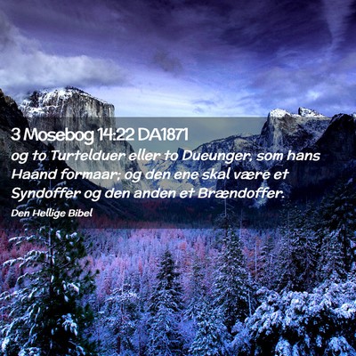 Picture 02 - 3 Mosebog 14:22 DA1871 - og to Turtelduer eller to Dueunger, som hans - Bible Verse Picture