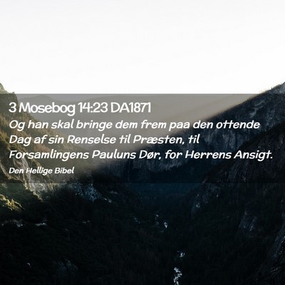 Picture 02 - 3 Mosebog 14:23 DA1871 - Og han skal bringe dem frem paa den ottende Dag - Bible Verse Picture