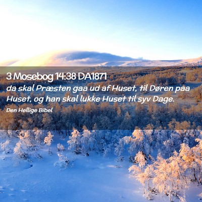 Picture 02 - 3 Mosebog 14:38 DA1871 - da skal Præsten gaa ud af Huset, til Døren paa - Bible Verse Picture