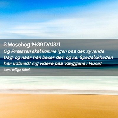 Picture 02 - 3 Mosebog 14:39 DA1871 - Og Præsten skal komme igen paa den syvende Dag; - Bible Verse Picture