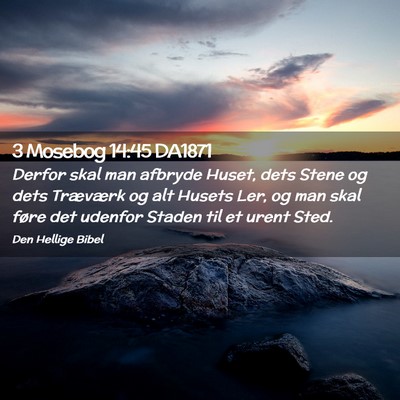 Picture 02 - 3 Mosebog 14:45 DA1871 - Derfor skal man afbryde Huset, dets Stene og dets - Bible Verse Picture