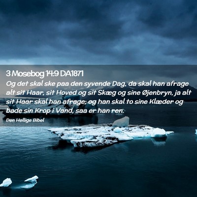 Picture 02 - 3 Mosebog 14:9 DA1871 - Og det skal ske paa den syvende Dag, da skal han - Bible Verse Picture