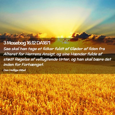 Picture 02 - 3 Mosebog 16:12 DA1871 - Saa skal han tage et Ildkar fuldt af Gløder af - Bible Verse Picture