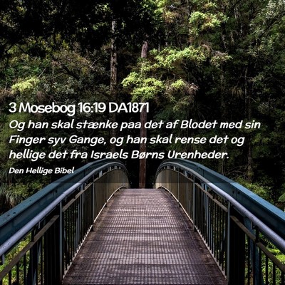 Picture 02 - 3 Mosebog 16:19 DA1871 - Og han skal stænke paa det af Blodet med sin - Bible Verse Picture