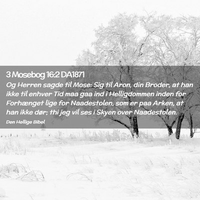 Picture 02 - 3 Mosebog 16:2 DA1871 - Og Herren sagde til Mose: Sig til Aron, din - Bible Verse Picture