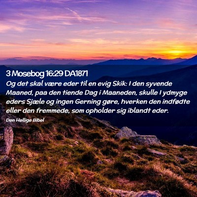 Picture 02 - 3 Mosebog 16:29 DA1871 - Og det skal være eder til en evig Skik: I den - Bible Verse Picture