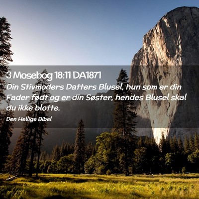 Picture 02 - 3 Mosebog 18:11 DA1871 - Din Stivmoders Datters Blusel, hun som er din - Bible Verse Picture