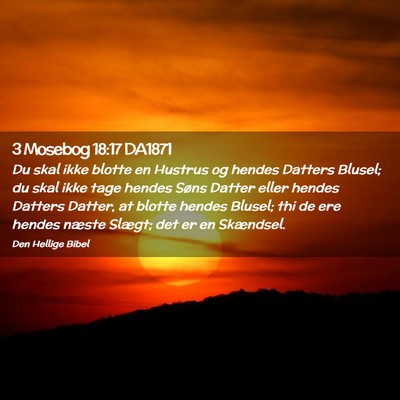 Picture 02 - 3 Mosebog 18:17 DA1871 - Du skal ikke blotte en Hustrus og hendes Datters - Bible Verse Picture
