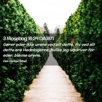 Picture 02 - 3 Mosebog 18:24 DA1871 - Gører eder ikke urene ved alt dette, thi ved alt - Bible Verse Picture