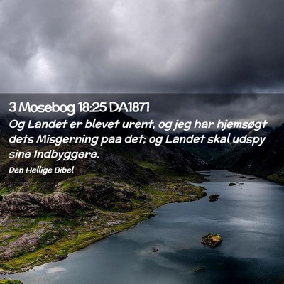 Picture 02 - 3 Mosebog 18:25 DA1871 - Og Landet er blevet urent, og jeg har hjemsøgt - Bible Verse Picture
