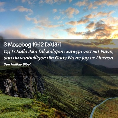 Picture 02 - 3 Mosebog 19:12 DA1871 - Og I skulle ikke falskeligen sværge ved mit - Bible Verse Picture