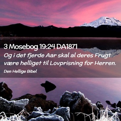 Picture 02 - 3 Mosebog 19:24 DA1871 - Og i det fjerde Aar skal al deres Frugt være - Bible Verse Picture