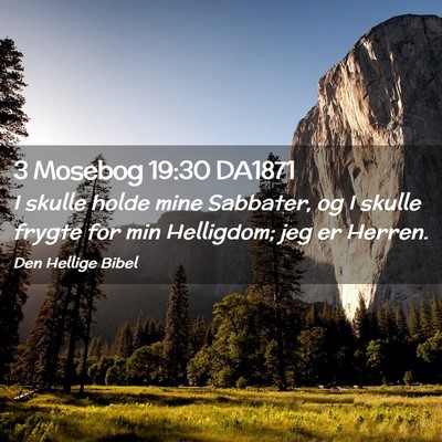Picture 02 - 3 Mosebog 19:30 DA1871 - I skulle holde mine Sabbater, og I skulle frygte - Bible Verse Picture
