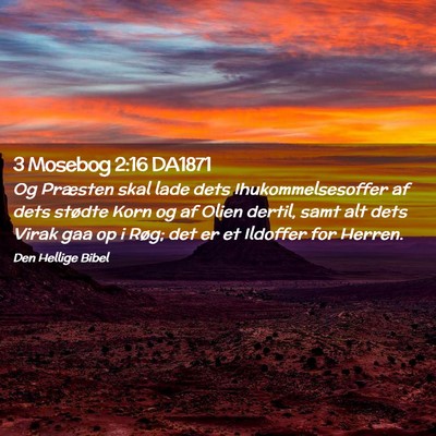 Picture 02 - 3 Mosebog 2:16 DA1871 - Og Præsten skal lade dets Ihukommelsesoffer af - Bible Verse Picture