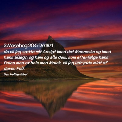 Picture 02 - 3 Mosebog 20:5 DA1871 - da vil jeg sætte mit Ansigt imod det Menneske og - Bible Verse Picture