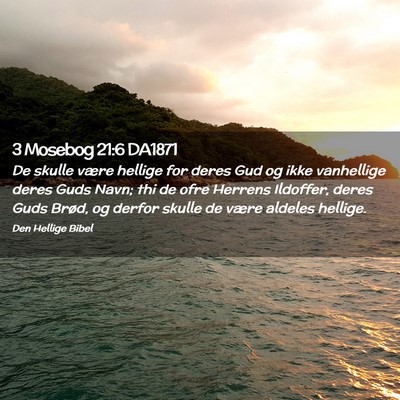 Picture 02 - 3 Mosebog 21:6 DA1871 - De skulle være hellige for deres Gud og ikke - Bible Verse Picture