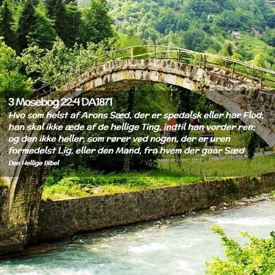 Picture 02 - 3 Mosebog 22:4 DA1871 - Hvo som helst af Arons Sæd, der er spedalsk - Bible Verse Picture