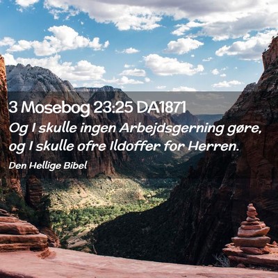 Picture 02 - 3 Mosebog 23:25 DA1871 - Og I skulle ingen Arbejdsgerning gøre, og I - Bible Verse Picture
