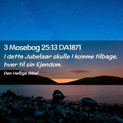Picture 02 - 3 Mosebog 25:13 DA1871 - I dette Jubelaar skulle I komme tilbage, hver til - Bible Verse Picture