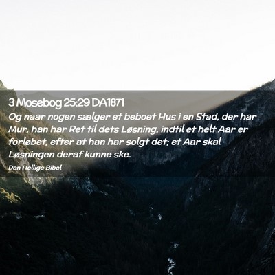Picture 02 - 3 Mosebog 25:29 DA1871 - Og naar nogen sælger et beboet Hus i en Stad, - Bible Verse Picture
