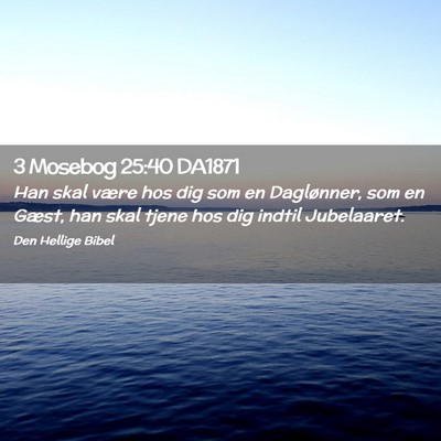 Picture 02 - 3 Mosebog 25:40 DA1871 - Han skal være hos dig som en Daglønner, som en - Bible Verse Picture