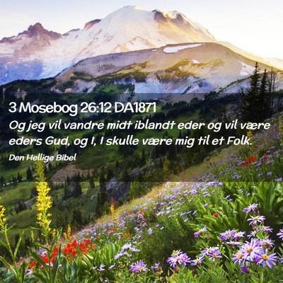 Picture 02 - 3 Mosebog 26:12 DA1871 - Og jeg vil vandre midt iblandt eder og vil være - Bible Verse Picture
