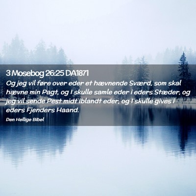 Picture 02 - 3 Mosebog 26:25 DA1871 - Og jeg vil føre over eder et hævnende Sværd, - Bible Verse Picture