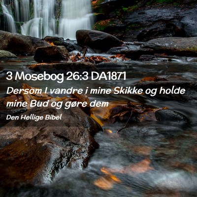 Picture 02 - 3 Mosebog 26:3 DA1871 - Dersom I vandre i mine Skikke og holde mine Bud - Bible Verse Picture