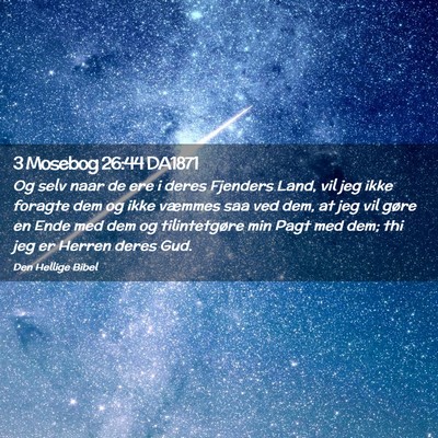 Picture 02 - 3 Mosebog 26:44 DA1871 - Og selv naar de ere i deres Fjenders Land, vil - Bible Verse Picture