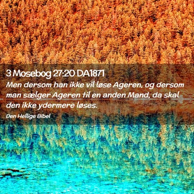 Picture 02 - 3 Mosebog 27:20 DA1871 - Men dersom han ikke vil løse Ageren, og dersom - Bible Verse Picture