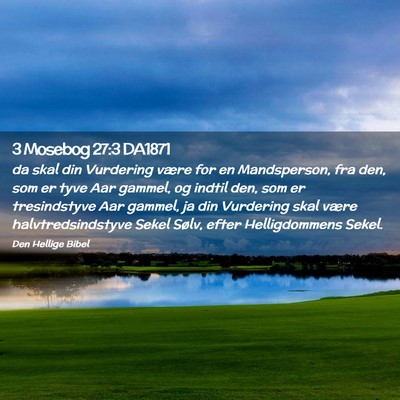 Picture 02 - 3 Mosebog 27:3 DA1871 - da skal din Vurdering være for en Mandsperson, - Bible Verse Picture