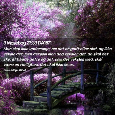 Picture 02 - 3 Mosebog 27:33 DA1871 - Man skal ikke undersøge, om det er godt eller - Bible Verse Picture