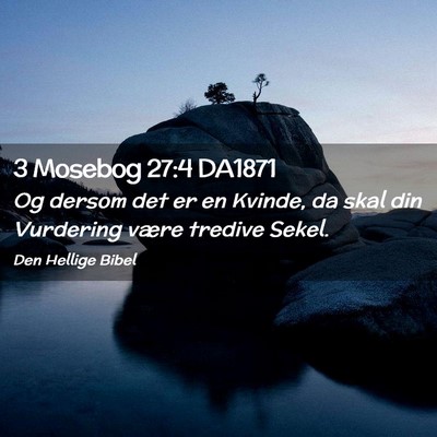 Picture 02 - 3 Mosebog 27:4 DA1871 - Og dersom det er en Kvinde, da skal din Vurdering - Bible Verse Picture