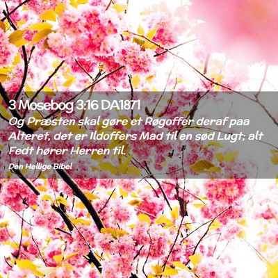 Picture 02 - 3 Mosebog 3:16 DA1871 - Og Præsten skal gøre et Røgoffer deraf paa - Bible Verse Picture