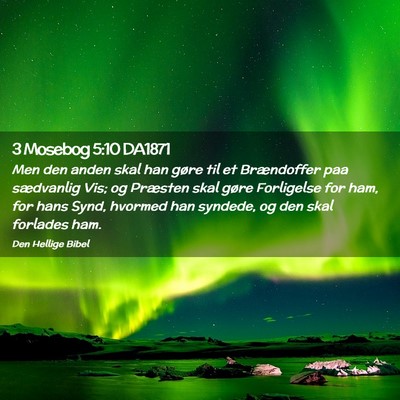 Picture 02 - 3 Mosebog 5:10 DA1871 - Men den anden skal han gøre til et Brændoffer - Bible Verse Picture