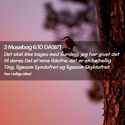 Picture 02 - 3 Mosebog 6:10 DA1871 - Det skal ikke bages med Surdejg, jeg har givet - Bible Verse Picture