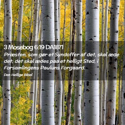 Picture 02 - 3 Mosebog 6:19 DA1871 - Præsten, som gør et Syndoffer af det, skal æde - Bible Verse Picture