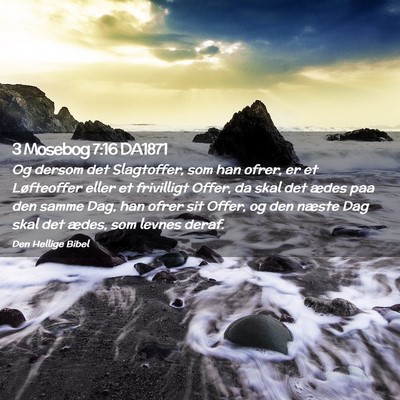 Picture 02 - 3 Mosebog 7:16 DA1871 - Og dersom det Slagtoffer, som han ofrer, er et - Bible Verse Picture