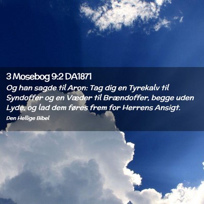 Picture 02 - 3 Mosebog 9:2 DA1871 - Og han sagde til Aron: Tag dig en Tyrekalv til - Bible Verse Picture