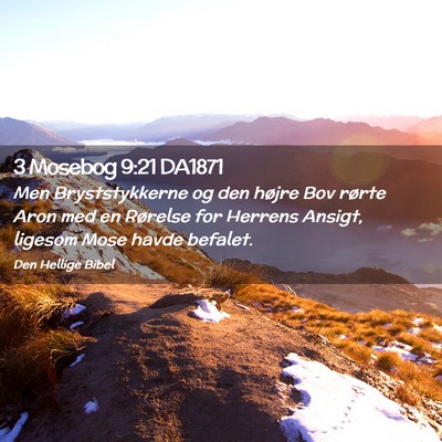 Picture 02 - 3 Mosebog 9:21 DA1871 - Men Bryststykkerne og den højre Bov rørte Aron - Bible Verse Picture
